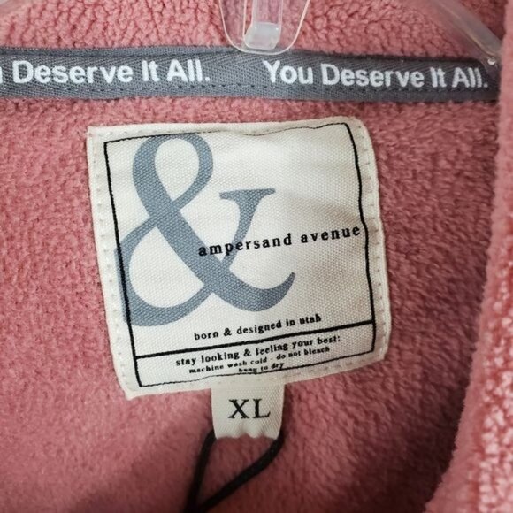 Ampersand half zip Cozy cutie raspberry pink girls size XL  new! - Picture 7 of 9